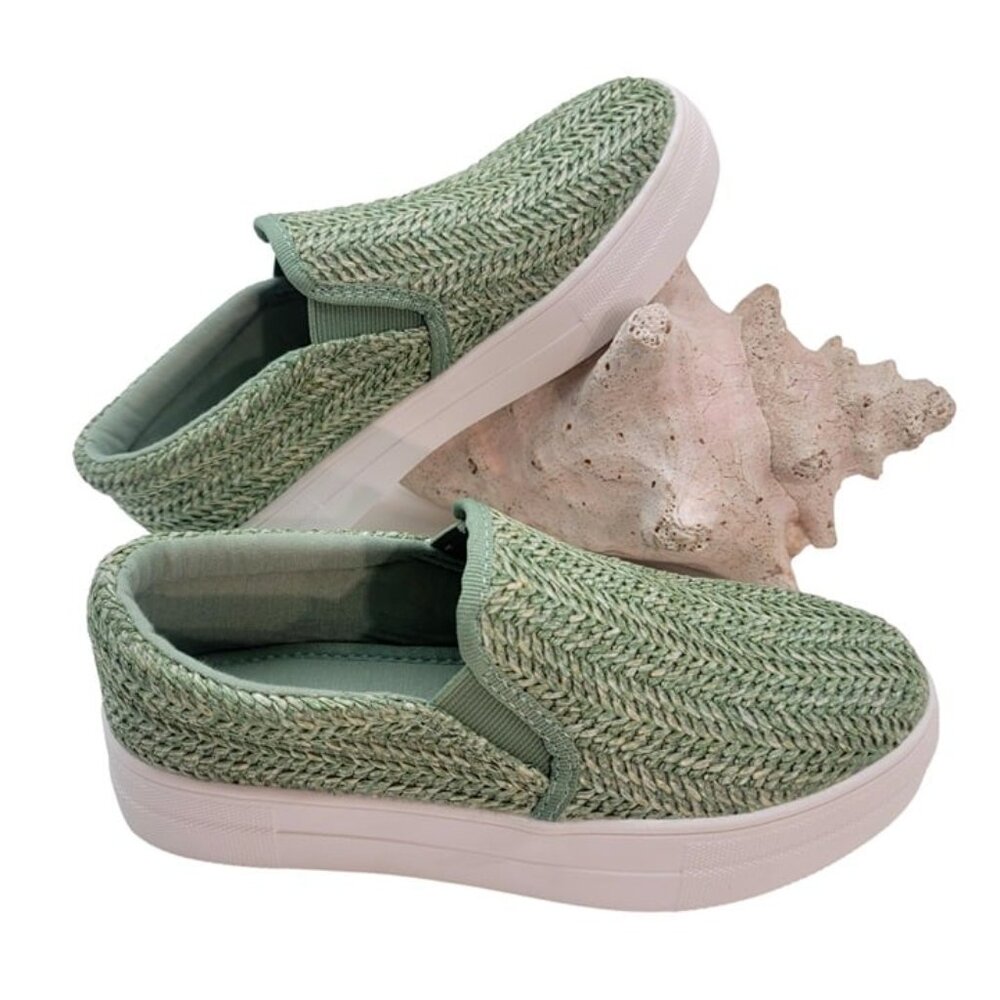 BUY ONE GET ONE FREE Soda Hike Slip-on  Fashion Sneaker  Sage Raffia -